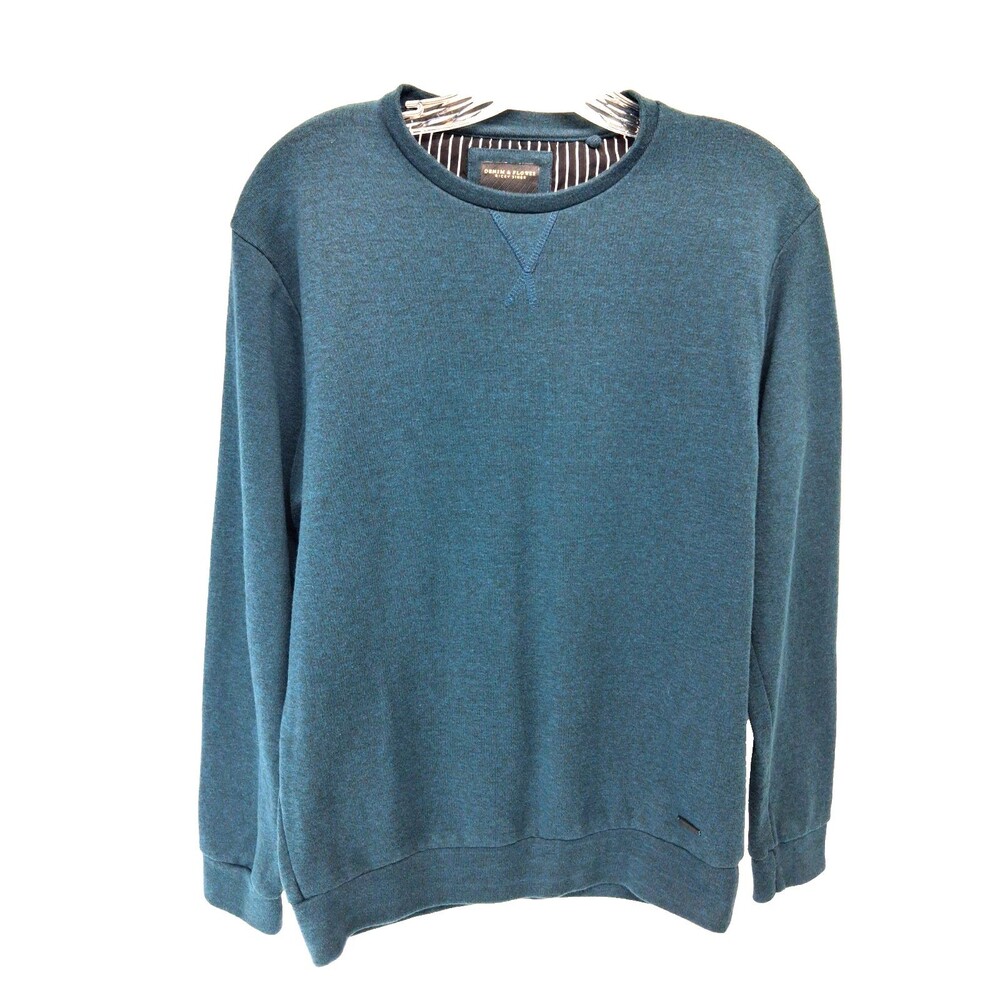 Denim & Flower Men's Premium Crew Neckline Long Sleeve Fitted Sweatshirt Large
